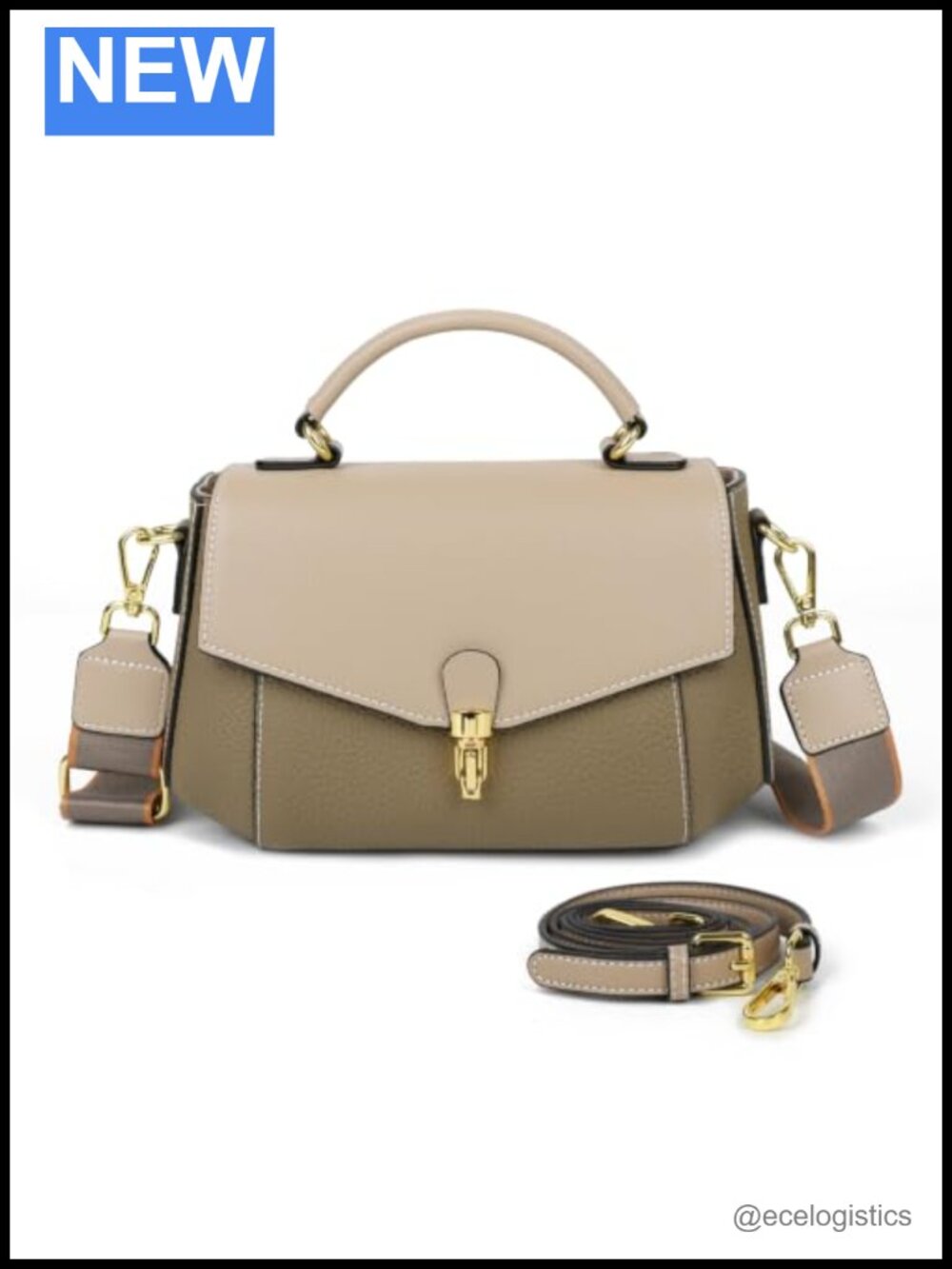 Genuine Leather Crossbody Bag for Women, 3-in-1 Shoulder Purse with Removable